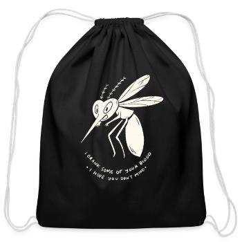Moskito Blood Sucker Design for a Mosquito Catcher - Cotton Drawstring Bag - black - Front