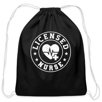 Healthcare Licensed Nurse - Cotton Drawstring Bag - black - Front