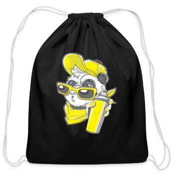 Sprayer Panda Street Art Artist - Cotton Drawstring Bag - black - Front