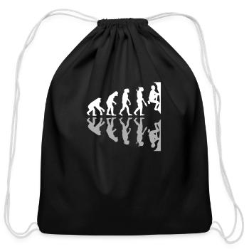 Human Evolution Funny Bouldering Climber Boulder - Cotton Drawstring Bag - black - Front
