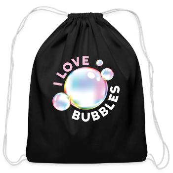 I Love Bubbles Soap Bubbles Children - Cotton Drawstring Bag - black - Front