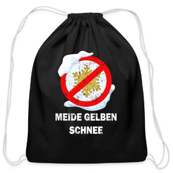 Avoid Yellow Snow Funny Winter Sport Snow - Cotton Drawstring Bag - black - Front