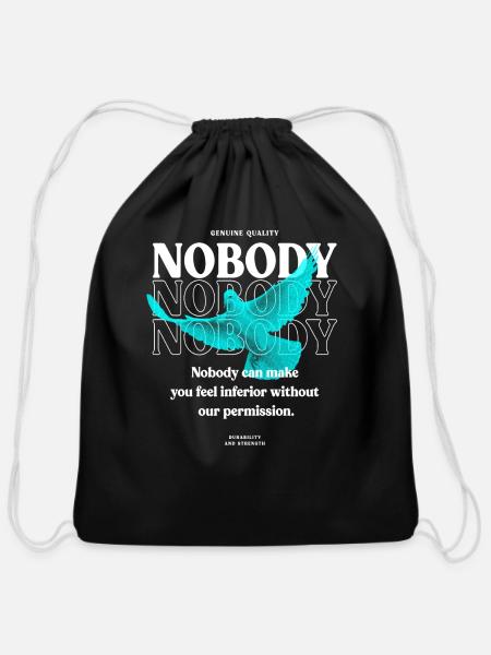 Nobody Dove Streetwear - Cotton Drawstring Bag - black