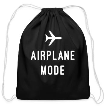 Airplane Mode - Cotton Drawstring Bag - black - Front