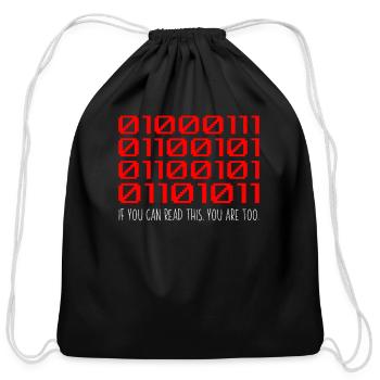 Funny Developer Binary Code Programmer Developer - Cotton Drawstring Bag - black - Front