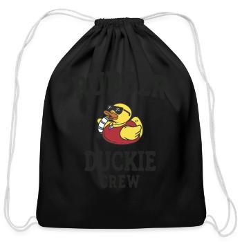 Rubber Duck Yellow Duckie Crew Bath Ducks Duckling - Cotton Drawstring Bag - black - Front