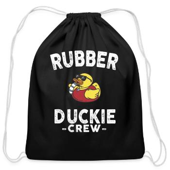 Rubber Duck Yellow Duckie Crew Bath Ducks Duckling - Cotton Drawstring Bag - black - Front