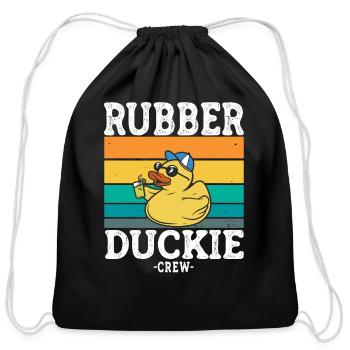 Rubber Duck Yellow Duckie Crew Bath Ducks Duckling - Cotton Drawstring Bag - black - Front