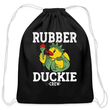 Rubber Duck Yellow Duckie Crew Bath Ducks Duckling - Cotton Drawstring Bag - black - Front