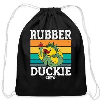 Rubber Duck Yellow Duckie Crew Bath Ducks Duckling - Cotton Drawstring Bag - black - Front