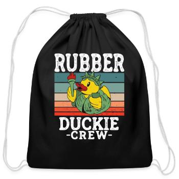 Rubber Duck Yellow Duckie Crew Bath Ducks Duckling - Cotton Drawstring Bag - black - Front