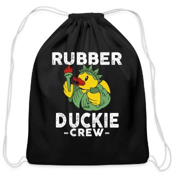 Rubber Duck Yellow Duckie Crew Bath Ducks Duckling - Cotton Drawstring Bag - black - Front