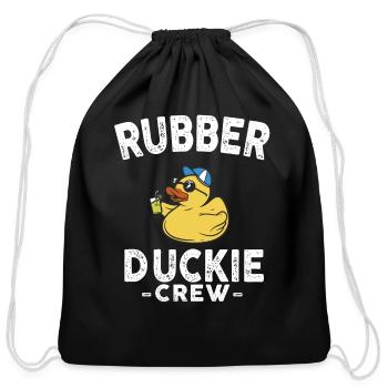Rubber Duck Yellow Duckie Crew Bath Ducks Duckling - Cotton Drawstring Bag - black - Front
