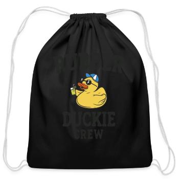 Rubber Duck Yellow Duckie Crew Bath Ducks Duckling - Cotton Drawstring Bag - black - Front