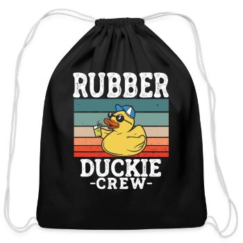 Rubber Duck Yellow Duckie Crew Bath Ducks Duckling - Cotton Drawstring Bag - black - Front
