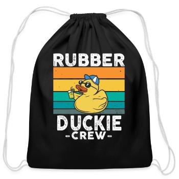 Rubber Duck Yellow Duckie Crew Bath Ducks Duckling - Cotton Drawstring Bag - black - Front