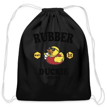 Rubber Duck Yellow Duckie Crew Bath Ducks Duckling - Cotton Drawstring Bag - black - Front