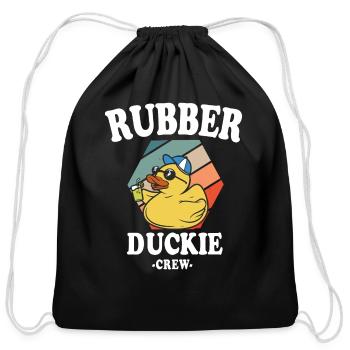 Rubber Duck Yellow Duckie Crew Bath Ducks Duckling - Cotton Drawstring Bag - black - Front
