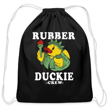 Rubber Duck Yellow Duckie Crew Bath Ducks Duckling - Cotton Drawstring Bag - black - Front