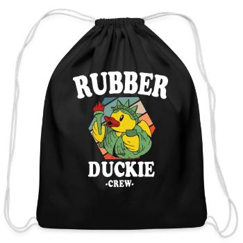 Rubber Duck Yellow Duckie Crew Bath Ducks Duckling - Cotton Drawstring Bag - black - Front