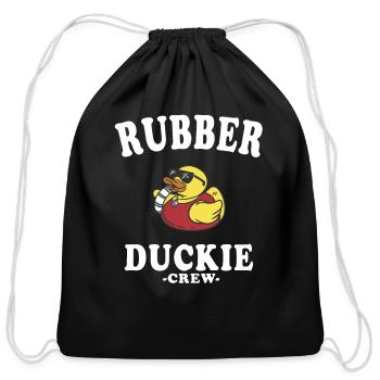 Rubber Duck Yellow Duckie Crew Bath Ducks Duckling - Cotton Drawstring Bag - black - Front
