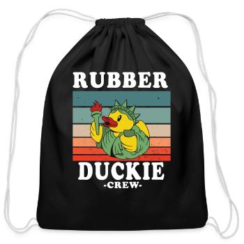 Rubber Duck Yellow Duckie Crew Bath Ducks Duckling - Cotton Drawstring Bag - black - Front