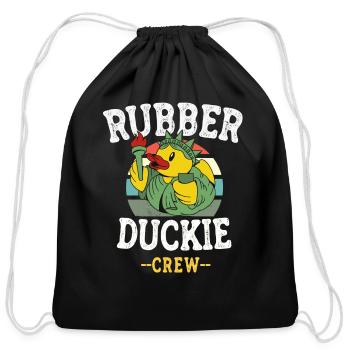 Rubber Duck Yellow Duckie Crew Bath Ducks Duckling - Cotton Drawstring Bag - black - Front