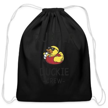 Rubber Duck Yellow Duckie Crew Bath Ducks Duckling - Cotton Drawstring Bag - black - Front