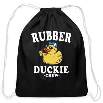 Rubber Duck Yellow Duckie Crew Bath Ducks Duckling - Cotton Drawstring Bag - black - Front