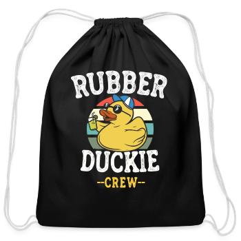 Rubber Duck Yellow Duckie Crew Bath Ducks Duckling - Cotton Drawstring Bag - black - Front