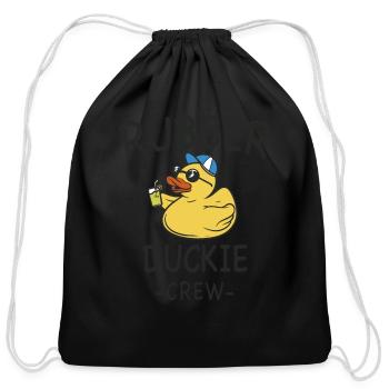 Rubber Duck Yellow Duckie Crew Bath Ducks Duckling - Cotton Drawstring Bag - black - Front
