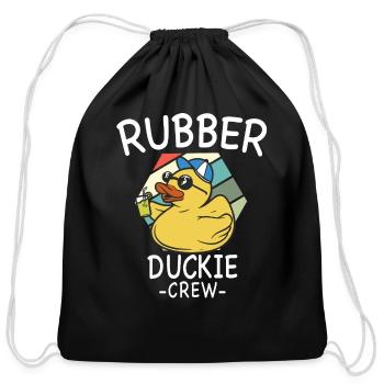 Rubber Duck Yellow Duckie Crew Bath Ducks Duckling - Cotton Drawstring Bag - black - Front