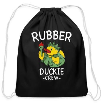 Rubber Duck Yellow Duckie Crew Bath Ducks Duckling - Cotton Drawstring Bag - black - Front