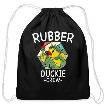 Rubber Duck Yellow Duckie Crew Bath Ducks Duckling - Cotton Drawstring Bag - black - Front