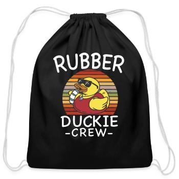 Rubber Duck Yellow Duckie Crew Bath Ducks Duckling - Cotton Drawstring Bag - black - Front