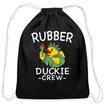 Rubber Duck Yellow Duckie Crew Bath Ducks Duckling - Cotton Drawstring Bag - black - Front