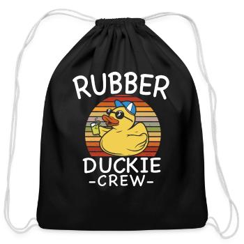 Rubber Duck Yellow Duckie Crew Bath Ducks Duckling - Cotton Drawstring Bag - black - Front