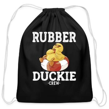 Rubber Duck Yellow Duckie Crew Bath Ducks Duckling - Cotton Drawstring Bag - black - Front