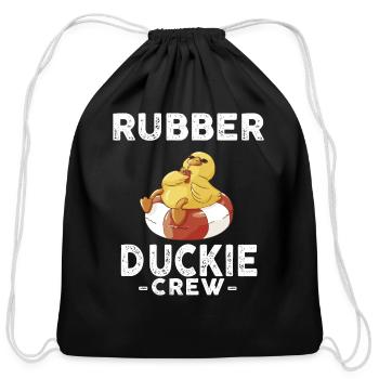 Rubber Duck Yellow Duckie Crew Bath Ducks Duckling - Cotton Drawstring Bag - black - Front