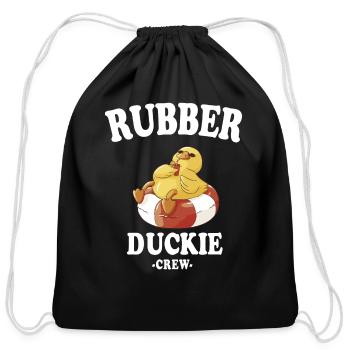 Rubber Duck Yellow Duckie Crew Bath Ducks Duckling - Cotton Drawstring Bag - black - Front