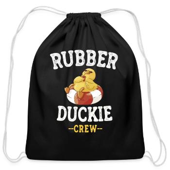 Rubber Duck Yellow Duckie Crew Bath Ducks Duckling - Cotton Drawstring Bag - black - Front