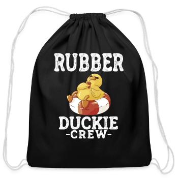 Rubber Duck Yellow Duckie Crew Bath Ducks Duckling - Cotton Drawstring Bag - black - Front