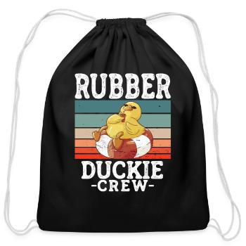 Rubber Duck Yellow Duckie Crew Bath Ducks Duckling - Cotton Drawstring Bag - black - Front