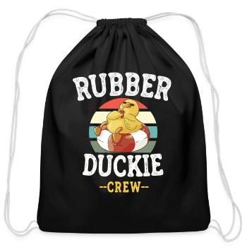 Rubber Duck Yellow Duckie Crew Bath Ducks Duckling - Cotton Drawstring Bag - black - Front