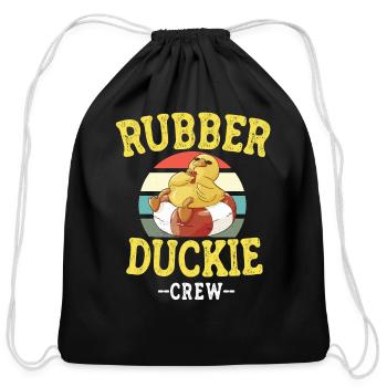 Rubber Duck Yellow Duckie Crew Bath Ducks Duckling - Cotton Drawstring Bag - black - Front