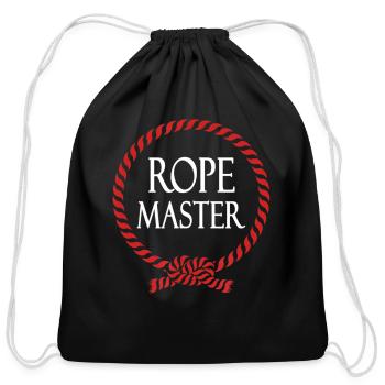 BDSM Rope Master Bondage Sub Dom Fetish Kinky Gift - Cotton Drawstring Bag - black - Front