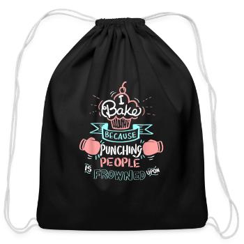Funny Baking I Funny Cooking - Cotton Drawstring Bag - black - Front