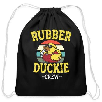 Rubber Duck Yellow Duckie Crew Bath Ducks Duckling - Cotton Drawstring Bag - black - Front