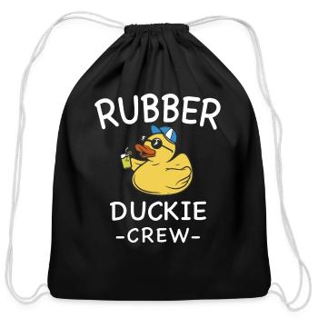 Rubber Duck Yellow Duckie Crew Bath Ducks Duckling - Cotton Drawstring Bag - black - Front
