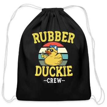 Rubber Duck Yellow Duckie Crew Bath Ducks Duckling - Cotton Drawstring Bag - black - Front